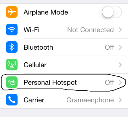 How to setup personal hotspot on iphone 4