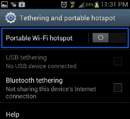Setup Portable wifi hotspot on HTC Desire 826